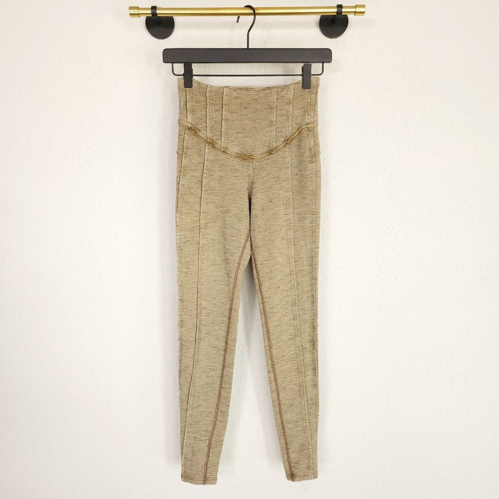Free People Movement XS Dark Pine High Waist Raised Seam Hybrid Skinny Legging